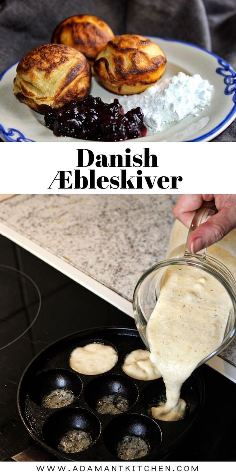 Danish Æbleskiver Abelskiver Recipe Christmas, Ableskivers Recipe Easy, Swedish Breakfast Recipes, Danish Appetizers, Aebelskivers Recipe, Danish Aebleskiver Recipe, Salmon With Pasta, Traditional Indian Food Recipes, Scandinavian Desserts