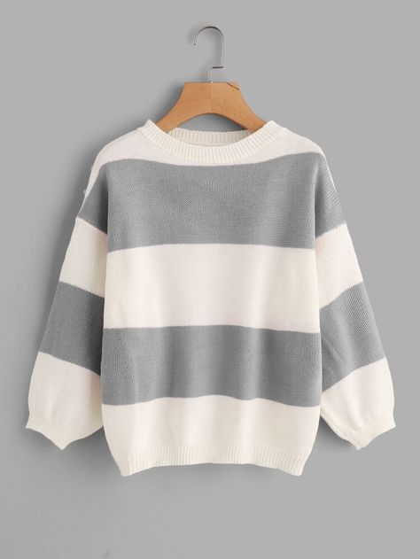 Extra Long Sleeve Sweater, Sweater Colorful, Sweater Stripe, Red Pullover Sweater, Sweater Striped, Embellished Sweaters, Red Pullover, Acrylic Sweater, Loose Pullover