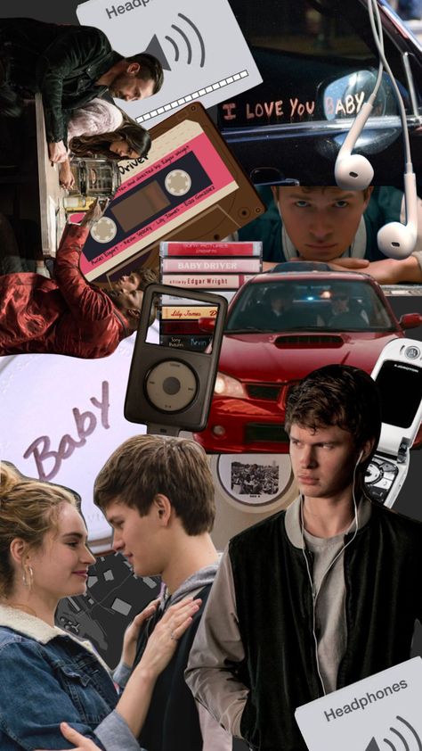 Back To The Future Phone Wallpaper, Baby Driver Aesthetic, Movie Wallpapers Collage, Baby Driver Wallpaper, Back To The Future Wallpaper Desktop, Movie Scenes Collage, Baby Driver Car, Aesthetic Movie Collage Wallpaper, Movie Collage