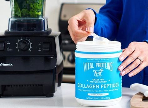 Consuming hydrolyzed collagen is supposed to ease joint pain, soften wrinkles, and heal your gut. But is it really worth the hype? I took it to find out. Collagen Peptides Benefits, Peptides Benefits, Collagen Rich Foods, Health Benefits Of Collagen, Vital Proteins Collagen Peptides, Healthy Heart Tips, Collagen Benefits, Vital Proteins, Eat This Not That