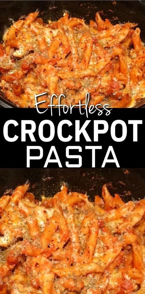 Making this slow cooker recipe for dinner tonight - Effortless Crockpot Pasta Dump It Meal Easy College Crockpot Meals, Crockpot Recipes Without Cream Cheese, Low Ingredient Slow Cooker Recipes, Noodle Slow Cooker Recipes, Crockpot Pasta Dinners, Pasta Dinner Recipes Crockpot, Crockpot Dump Recipes Beef, Pasta Crock Pot Recipes Easy, Small Crock Pot Recipes For Two