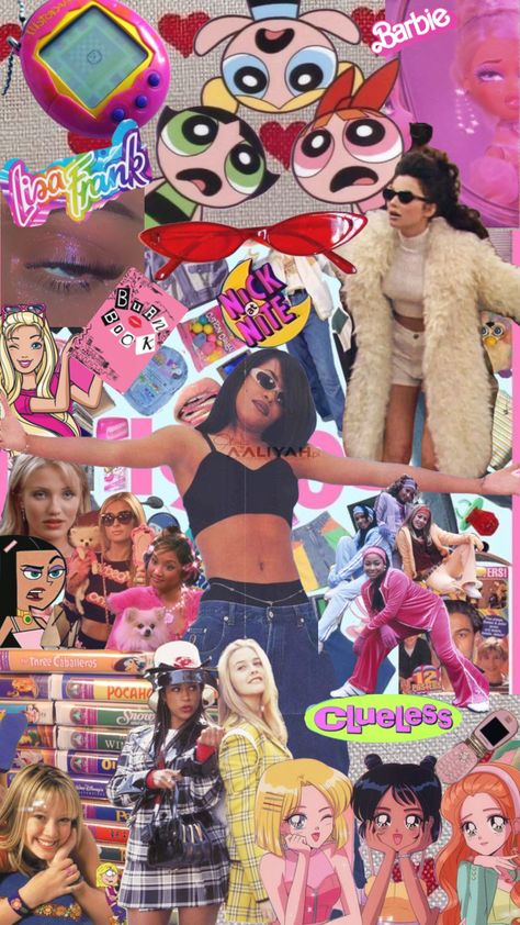 It’s a 90s Thing💗 #90saesthetic #90svibe #barbie #clueless #pinkcore #bratz #totallyspies #Aaliyah 90s Aesthetic Moodboard, Bratz Mood, 90s Mood Board, Early 90s Aesthetic, Y2k Party Outfit, Beginner Yoga Workout, Y2k Party, 90s Theme, Barbie 90s