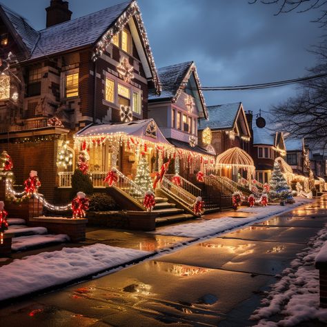 Sightseeing Sunday: Christmas Light - Dyker Heights Christmas Lights Neighborhood, Neighborhood Christmas Lights, Dyker Heights Christmas Lights, Christmas Neighborhood, Bloxburg Christmas, Sunday Christmas, Dyker Heights, Outdoor Tree Lighting, Blender Scene