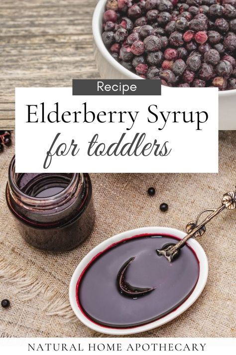 Elderberry Syrup Recipe for Toddlers - Natural Remedies Home Apothecary, Elderberry Syrup Recipe, Homemade Elderberry, Survival Preparedness, Elderberry Recipes, Herbal Medicine Recipes, Recipe For Kids, Elderberry Syrup, Natural Cold Remedies