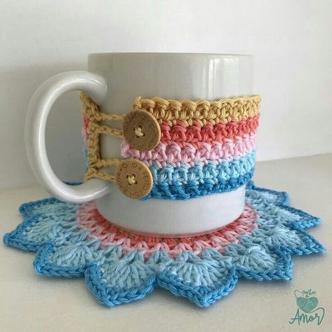 Cup Cozy Crochet Pattern, Mug Cozy Pattern, Crochet Mug, Tote Crochet, Crochet Mug Cozy, Crochet Coffee Cozy, Crochet Cup Cozy, Cozy Crochet Patterns, Crochet Cozy