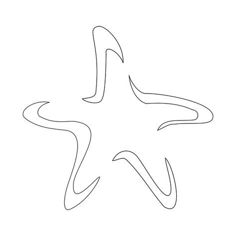 Sea Line Tattoo, Starfish Drawing Simple, Sea Star Tattoo, Star Fish Tattoo, Starfish Logo, Charibo Art, Starfish Drawing, Starfish Tattoo, Star Tattoo Designs