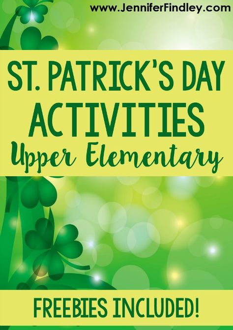 St. Patrick’s Day activities for 4th and 5th graders! Engage your 4th and 5th graders during March with these engaging St. Patrick’s Day activities and freebies. Activities For High School, Jennifer Findley, Saint Patricks Day Art, St Patrick's Day Activities, March Activities, St Patricks Day Crafts For Kids, St Patrick Day Activities, 6th Grade Ela, Ela Activities