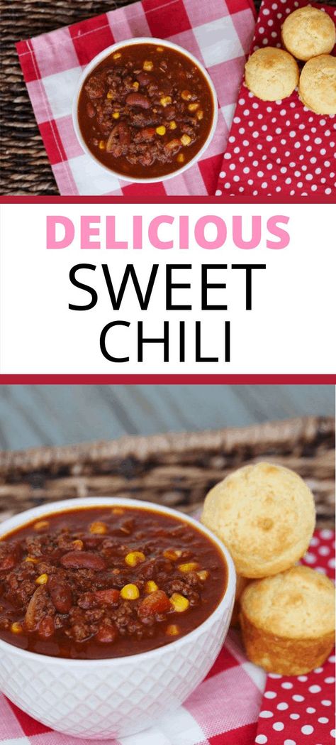 Sweet Chili Soup Recipe, Super Easy Chili Recipe, Sweet Chili Recipe Easy, Chili Recipe Crockpot Sweet, Sweet Crockpot Chili, Crockpot Sweet Chili Recipe, Sweet Chilli Recipe Crockpot, Chilli Recipe Sweet, Sweet Chili Crockpot Recipe