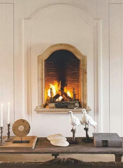 Raised fireplace Fireplace Styles, Fire Places, Light My Fire, Home Fireplace, Cozy Fireplace, Fireplace Ideas, Fireplace Design, Fireplace Mantle, Fireplace Mantels