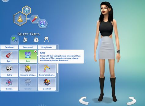 Mod The Sims - Emo Trait Sims 4 Cc Emo Maxis Match, Sims 4 Mods Traits, Sims Traits, Sims Cheats, Mods Ts4, Sims 4 Traits, The Sims 4 Pc, Cc Mods, Pelo Sims