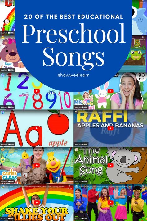 20 of the Best Educational Preschool Songs - How Wee Learn Best Preschool Songs, Back To School Songs Preschool, Preschool Learning Songs, Fun Preschool Songs, What To Teach In Preschool, Noah Activities, Prek Songs, Songs For Preschoolers, Songs Preschool