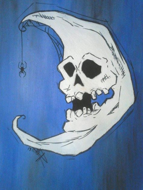 i tried. . . o.O moon skull :3 Scary Halloween Drawings, Moon Skull, Monkey Pictures, Person Drawing, Halloween Rocks, Spooky Tattoos, Witchy Wallpaper, Moon Drawing, Skull Drawing