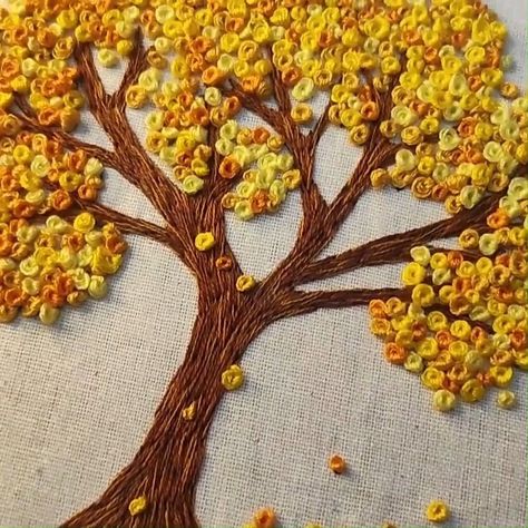 Tree embroidery tutorial, How to do French knot | embroidery, tree, tutorial | Tree embroidery tutorial, How to do French knot #frenchknots #handmade #trees #embroidery #handembroidery | By Handmade Crafting How To Embroider Tree Branches, Tree Embroidery Tutorial, Embroidery Tree, Knot Embroidery, Tree Tutorial, French Knot Embroidery, Tree Embroidery, Denim Embroidery, Creation Station