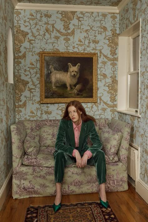 Charleston Farmhouse, Rachel Antonoff, Lena Hoschek, 인물 사진, Fashion Editorial, Fall 2018, Pheasant, Fashion Photoshoot, Up Girl