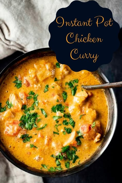 Ninja Foodi Chicken Curry, Instant Pot Chicken Thigh Curry Recipes, Chicken Curry Recipe Instant Pot, Nutripot Recipes, Chicken Bits, Curry Chicken Thighs, Ip Chicken, Instant Pots, Curry Stew