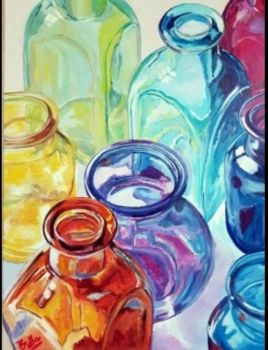 Solve Colored glass jigsaw puzzle online with 120 pieces Painting Of Glass Objects, Pastel Sec, Challenge Yourself, A Level Art, Ap Art, Still Life Art, 그림 그리기, Pretty Art, Art Sketchbook