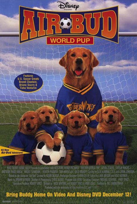 Air Bud: World Pup Air Buddies Movies, 2001 Movie Poster, Kevin Zegers, Air Bud, Disney Presents, Dog Movies, Western Film, Film Disney, Kids' Movies