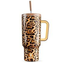 40 Oz Tumbler With Handle, Vacuum Insulated Water Bottle, Leopard Prints, Insulated Coffee Mugs, Thermos Cup, Tumbler With Handle, Metal Straws, Insulated Cups, Stainless Steel Travel Mug