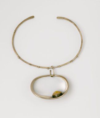 Art Smith | Stone-in-Cuff Necklace, ca. 1969. Silver, semi-precious stone Primitivism Art, Modernist Silver Jewelry, Vintage Modernist Jewelry, Cuff Necklace, Mid Century Modern Jewelry, Cooper Union, Art Smith, Lena Horne, Harry Belafonte