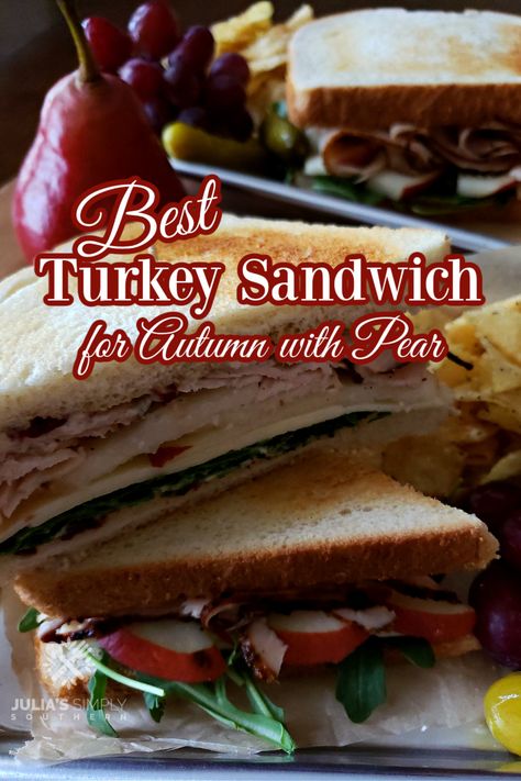 The BEST Turkey Sandwich Recipe for Autumn with Pear and Cranberry Aioli Blackened Turkey, Best Turkey Sandwich, Cranberry Aioli, Pear Sandwich, Autumn Countryside, Turkey Sandwiches Recipes, The Best Turkey, Kitchen Favorites, Turkey Sandwich