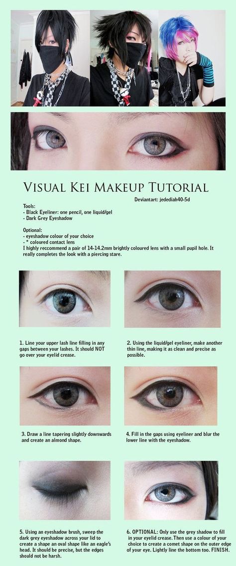 Visual Kei Makeup Eye, Dark Simple Makeup, Vkei Makeup Tutorial, Visual Kei Makeup Tutorial, V Kei Makeup, Anime Makeup Kawaii, Simple Makeup Tutorials, Kawaii Makeup Tutorial, Harajuku Makeup