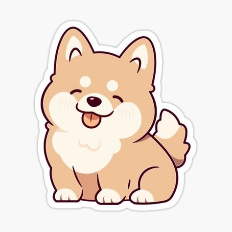 Wshinz Shop | Redbubble Cute Dog Stickers, Cute Dog Illustration, Sticker Freebies, Chibi Dog, Cute Pictures To Draw, Dog Drawing Simple, Disney Drawings Sketches, Redbubble Stickers, 강아지 그림