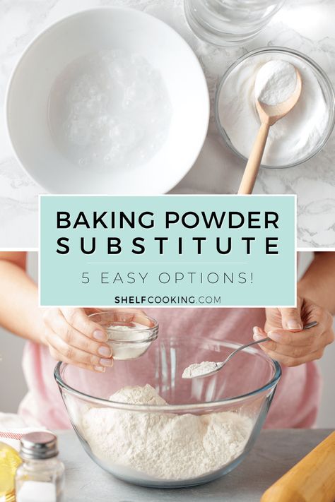 All out of baking powder? Forget the store! Choose from one of these five easy baking powder substitute options and keep on keepin' on in the kitchen! Baking Soda Substitute, What Is Baking Soda, Baking Powder Substitute, Baking Soda On Carpet, Baking Power, Cooking Substitutions, Lemon Blueberry Bread, Homemade Jelly, Baking Substitutes