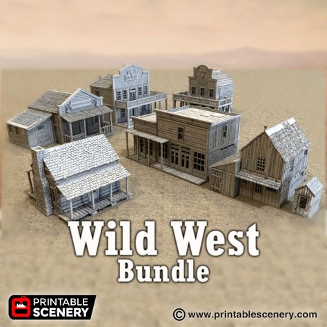 N Scale Buildings Free Printable, Western Diorama, N Scale Coffee Table Layout, Biplane Model, Paper Models House, Old Western Towns, Useful 3d Prints, Old West Town, Ho Scale Buildings