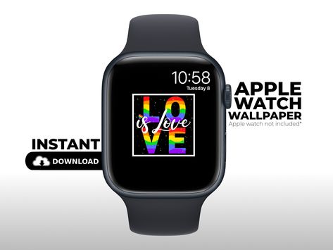 Excited to share the latest addition to my #etsy shop: Love is Love LGBTQ Pride Apple Watch Wallpaper, Gay, Lesbian, Queer, Rainbow, Bisexual, Love, Apple watch Face, Black Apple Watch Background https://etsy.me/3dg80N3 #rainbow #lovefriendship #black #unisexadults Best Apple Watch, Black Apple, Apple Watch Faces, Watch Wallpaper, Apple Watch Wallpaper, Lgbtq Pride, Watch Faces, Samsung Gear Watch, Apple Watch Bands