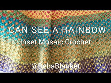 Inset mosaic crochet pattern I Can See A Rainbow - YouTube Inset Mosaic Crochet, Mosaic Crochet, How To Work, A Rainbow, Short Video, Video Tutorial, Crochet Pattern, To Work, Mosaic