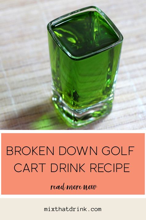 How to make the Broken Down Golf Cart, a delicious cocktail featuring the flavors of melon and almond with a little lime juice to cut the sweetness. Broken Down Golf Cart Drink, Party Planning Food, Bar Shots, Dinner Party Food, Amaretto Sour, Liquor Shots, Strong Drinks, Liquor Drinks, Fruity Drinks