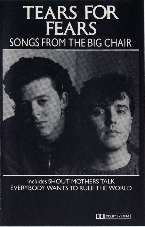 View credits, reviews, tracks and shop for the 1985 Cassette release of "Songs From The Big Chair" on Discogs. Tears For Fears 80s, Songs From The Big Chair, 80s Poster, 80's Music, Big Chair, Tears For Fears, Movie Poster Wall, Synth Pop, Photo Wall Collage