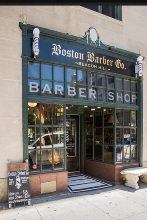 Barber Barbershop Store Fronts, Traditional Barber Shop, Barber Shop Interior, Beautiful Salon, Barbers Cut, Groom And Bride, Barbershop Design, Barber Pole, Barber Shop Decor