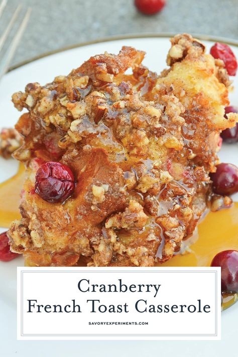 Cranberry French Toast Casserole (NO OVERNIGHT REQUIRED!!!) - Cranberry French Toast Casserole is one of the best recipes using cranberries you'll ever make! A French toast casserole perfect for Christmas breakfast! #cranberryfrenchtoastcasserolenoovernightrequired #breakfast Christmas Breakfast Buffet, Cranberry French Toast, Slow Cooker French Toast, Breakfast Casserole French Toast, Sweet Custard, French Toast Casserole Recipes, Overnight French Toast, French Toast Bake, French Toast Casserole