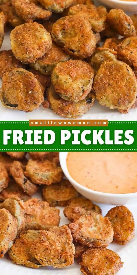 Favorite Party Appetizers, Deep Fried Pickles, Easy Pickling Recipes, Fried Pickles Recipe, Finger Foods Easy, Appetizers Easy Finger Food, Fried Pickles, Recipes For Dinner, Thanksgiving Appetizers