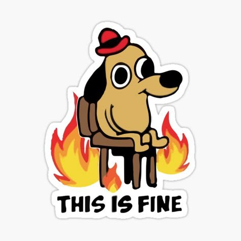 Meme Stickers | Redbubble This Is Fine Dog, This Is Fine Meme, Weird Stickers, Stickers Cool, Snapchat Stickers, Tumblr Stickers, Meme Stickers, Dog Stickers, Anime Stickers