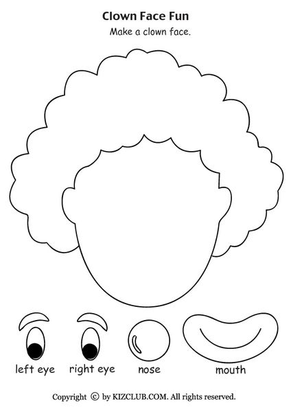 Clown Face Fun Worksheet Clown Crafts Preschool, Circus Activities, Clown Crafts, Carnival Crafts, Circus Crafts, Face Fun, Clown Face, Children Crafts, Busy Books