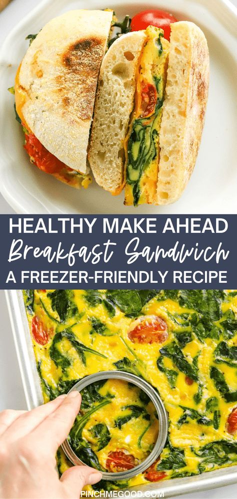 Healthy Frozen Breakfast Sandwich, Breakfast Make Ahead Healthy, Healthy Freezer Friendly Breakfast, Breakfast Sandwich To Go, Batch Breakfast Sandwich, Vegetarian Freezer Breakfast, Freezer Bagel Breakfast Sandwiches, High Protein Breakfast Meal Prep Sandwich, Make Ahead Healthy Breakfast Sandwiches