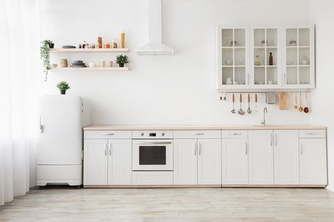 Very Small Kitchen Renovation Ideas to Uncramp Your Style - RTA Cabinet Blog Crockery Unit Design Dining Rooms, Small Kitchen Colors, Scandinavian Interior Kitchen, Small Kitchen Renovations, One Wall Kitchen, Crockery Cabinet, Crockery Unit Design, Almirah Designs, Crockery Unit