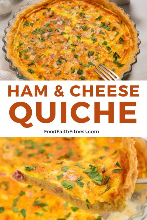 Indulge in the simplicity of a homemade Ham and Cheese Quiche. Easy, cheesy, and oh-so-satisfying! Ham Egg And Cheese Quiche, Ham And Cheese Quiche Recipes Easy, Quick And Easy Quiche Recipes, Ham Cheese Quiche Recipes, Cheese Quiche Recipes Easy, Ham And Cheese Quiche Easy, Simple Quiche Recipes, Ham Quiche Recipes, Ham And Cheddar Quiche