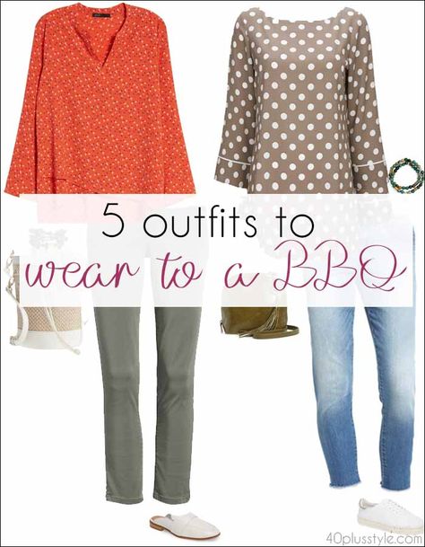 What to wear to a summer barbecue – 5 outfit ideas Outfits For Bbq Party Casual, Backyard Bbq Party Outfit Ideas, What To Wear To A Barbecue Party, Sunday Bbq Outfit, What To Wear To A Bbq, Barbecue Outfit Casual, Barbeque Outfits For Women, Spring Bbq Outfit Casual, Work Bbq Outfit