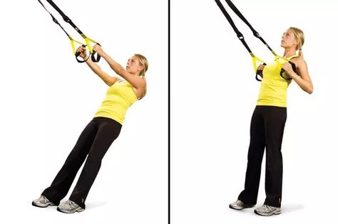 Surfer Workout, Back Of Arm Exercises, Breast Firming Exercises, Trx Exercises, Breast Lift Exercise, Trx Suspension Training, Back Workout Women, Full Body Cardio, Trx Training