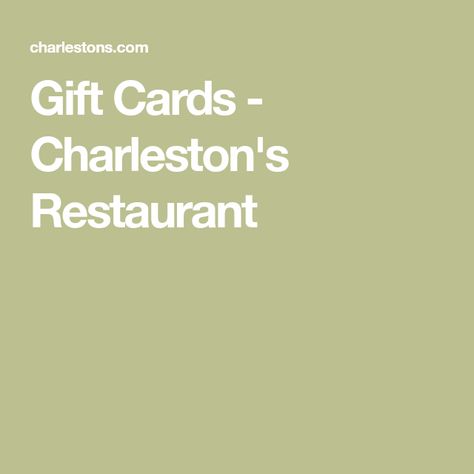 Gift Cards - Charleston's Restaurant Charleston Restaurants, Restaurant Order, Perfect Lunch, Restaurant Concept, Check And Balance, Lunch Break, Smoked Salmon, Gift Card Sale, The Gift