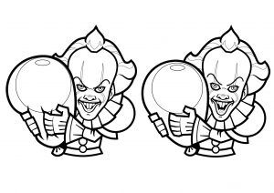 Color these two vectorial clipparts represneting Pennywise, the clown from It novels and movies Clown Coloring Pages, Disney Halloween Coloring Pages, Halloween Coloring Pictures, Halloween Coloring Pages Printable, Free Halloween Coloring Pages, Halloween Coloring Book, Coloring Pages Free Printable, Scary Clowns, Creepy Clown