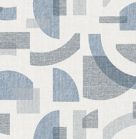 Fulton Blue Shapes Wallpaper Shapes Wallpaper, Washable Wallpaper, Brewster Wallcovering, A Street Prints, Paper Wallpaper, Modern Wallpaper, Geometric Wallpaper, Burke Decor, Classic Interior