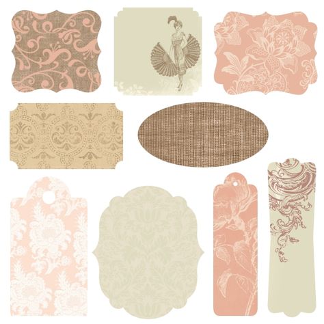 #Free #Printables - French Bliss Labels and Tags | These are beautiful elegant shabby chic labels and tags that coordinate with the digital paper pack of the same name. It has lovely shades of gold, chocolate brown, sage green, pink, rose, and ivory. Shabby Chic Printables, Tags And Labels, Etiquette Vintage, Pretty Printables, Shabby Chic Christmas, Shabby Chic Diy, Scrapbook Printables, Creative Living, Printable Labels