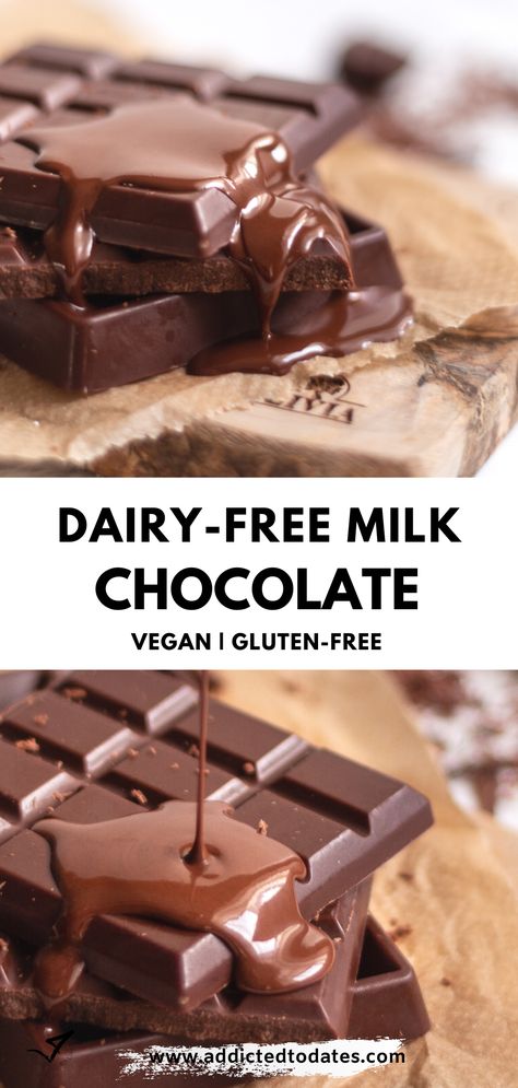 Homemade Vegan Chocolate, Vegan Milk Chocolate, Diy Chocolate Bars, Milk Chocolate Recipes, Chocolate Bar Recipe, Vegan Chocolate Recipes, Vegan Chocolate Bars, Homemade Chocolate Bars, Cacao Butter