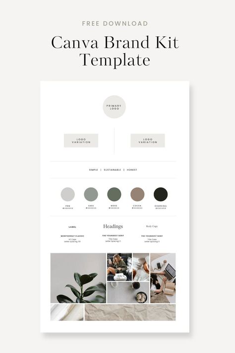 How to Create a Useful Brand Identity Board in Canva — Firther Design Co. | Canva Templates & Design Resources Brand Identity Kit Template, Brand Kit Ideas Canva, Branding Board Template, Branding Board Inspiration, Brand Kit Templates Canva, Canva Brand Colors, Salon Branding Ideas, Ig Planner, Brand Guide Design