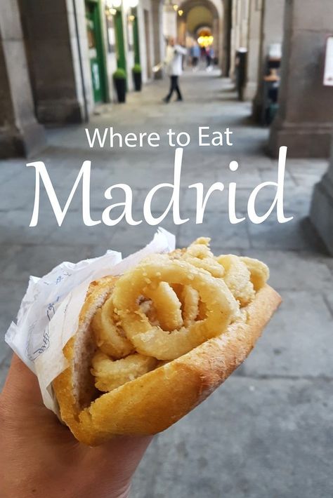 Places To Eat In Madrid, Madrid Food Guide, What To Eat In Madrid, Madrid Spain Food, Food In Madrid, Madrid Attractions, Madrid Food, Madrid Spain Travel, Madrid Travel