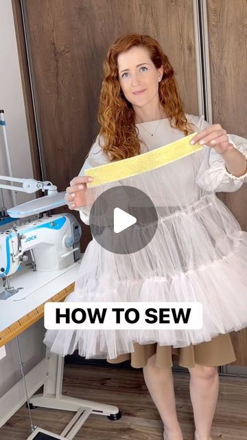 Julija Gobere on Instagram: "When I tried this first time, I was blown away - gathering fabric AND attaching it with one seam?! What kind of magic is this🤯🤯🤯

Gathering foot was perfect for making my tulle underskirt and allowed to make it in just one hour👌

For this technique, remember key moments:
* Increase thread tension. The more tension, the more gathers you’ll get. For my tulle underskirt, I used max tension (9 setting on Singer Heavy Duty) and it gathered fabric about 4x it’s original length;
2) Increase stitch length (I used 5mm stitch);
3) Put fabric you DON’T want to gather in the slot and fabric you WANT to gather under the presser foot. Overlap layers by 1cm or more.

And that’s it, start sewing with straight stitch and let the magic happen 🙌 

Let me know if you ever tri Sewing With Mesh Fabric, Sheer Fabric Outfits, Gathering Fabric, Gathered Fabric, Thread Tension, Tulle Underskirt, Start Sewing, Straight Stitch, Sheer Fabrics